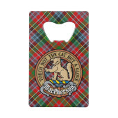 Clan MacPherson Crest over Tartan Creditkaart Flessenopener (Voorkant)