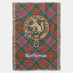 Clan MacPherson Crest over tartan Deken