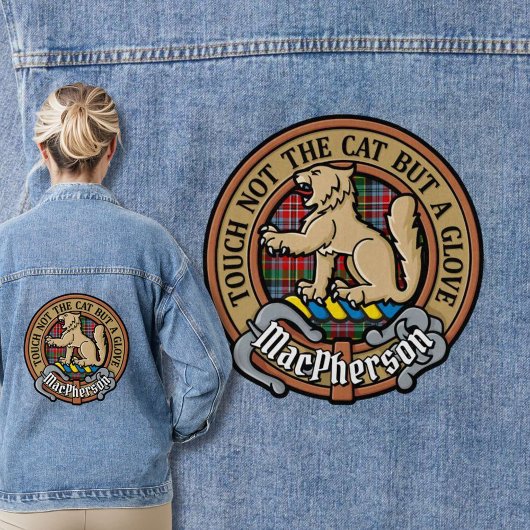 Clan MacPherson Crest over Tartan Denim Jacket