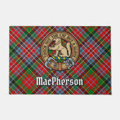 Clan MacPherson Crest over Tartan Deurmat (Voorkant)