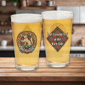 Clan MacPherson Crest over Tartan Glas