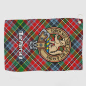 Clan MacPherson Crest over Tartan Golf Handdoek (Horizontaal)