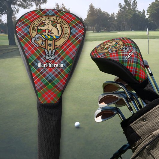 Clan MacPherson Crest over Tartan Golfheadcover