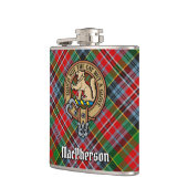 Clan MacPherson Crest over Tartan Heupfles (Links)