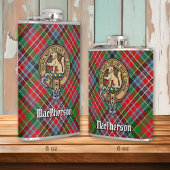 Clan MacPherson Crest over Tartan Heupfles