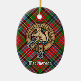 Clan MacPherson Crest over Tartan Keramisch Orname Keramisch Ornament