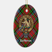 Clan MacPherson Crest over Tartan Keramisch Orname Ornament (Rechts)