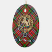 Clan MacPherson Crest over Tartan Keramisch Orname Ornament (Links)