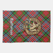 Clan MacPherson Crest over Tartan keukenhanddoek (Horizontaal)