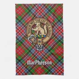Clan MacPherson Crest over Tartan keukenhanddoek