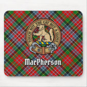 Clan MacPherson Crest over Tartan Muismat (Voorkant)