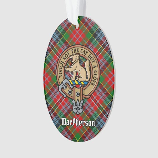 Clan MacPherson Crest over Tartan Ornament (voorkant)