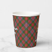 Clan MacPherson Crest over Tartan Paper Cups Papieren Bekers (Rechts)