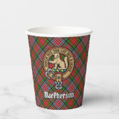 Clan MacPherson Crest over Tartan Paper Cups Papieren Bekers (Voorkant)