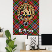 Clan MacPherson Crest over Tartan Poster (Thuiskantoor)
