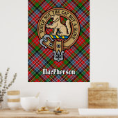 Clan MacPherson Crest over Tartan Poster (Keuken)