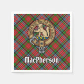 Clan MacPherson Crest over Tartan Servet (Voorkant)