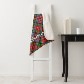 Clan MacPherson Crest over Tartan Sherpa Deken (In situ)