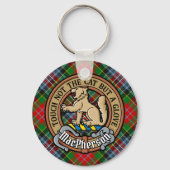 Clan MacPherson Crest over Tartan Sleutelhanger (Voorkant)