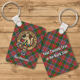 Clan MacPherson Crest over Tartan Sleutelhanger