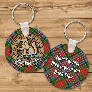 Clan MacPherson Crest over Tartan Sleutelhanger