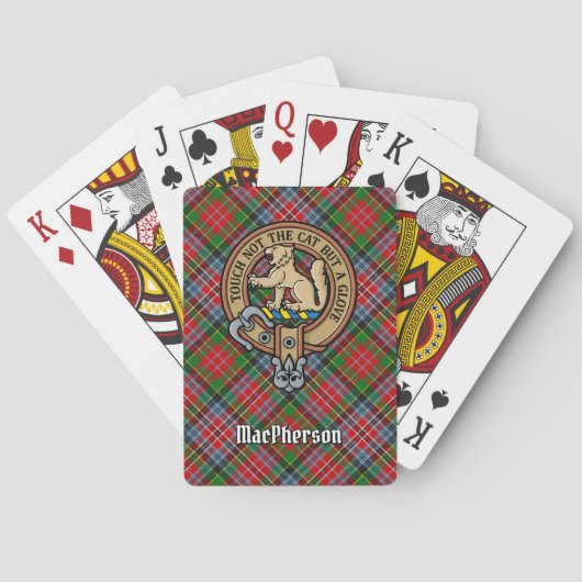Clan MacPherson Crest over Tartan Speelkaarten (Achterkant)