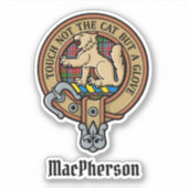 Clan MacPherson Crest over Tartan Sticker (Voorkant)