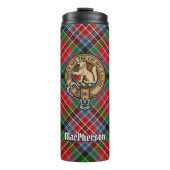 Clan MacPherson Crest over Tartan Thermosbeker (Voorkant)