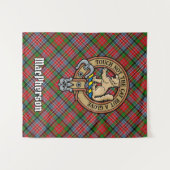 Clan MacPherson Crest over Tartan Wandkleed (Voorkant (horizontaal))