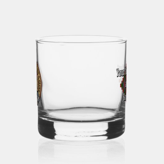 Clan MacPherson Crest over Tartan Whisky Glas (Links)