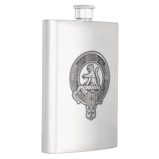 Clan MacPherson Crest & Tartan Flask Flacon (Rechts)
