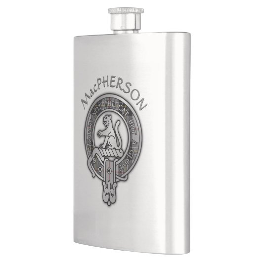 Clan MacPherson Crest & Tartan Flask Flacon (Links)