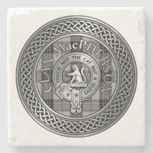 Clan MacPherson Crest & Tartan Knot Stenen Onderzetter