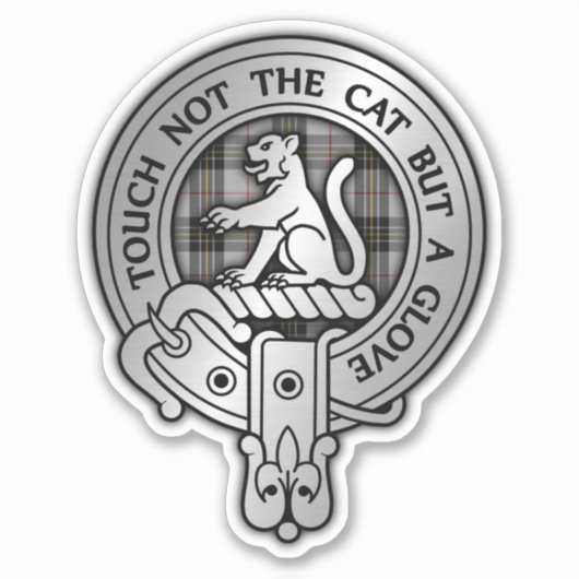 Clan MacPherson Crest & Tartan Sticker (Voorkant)