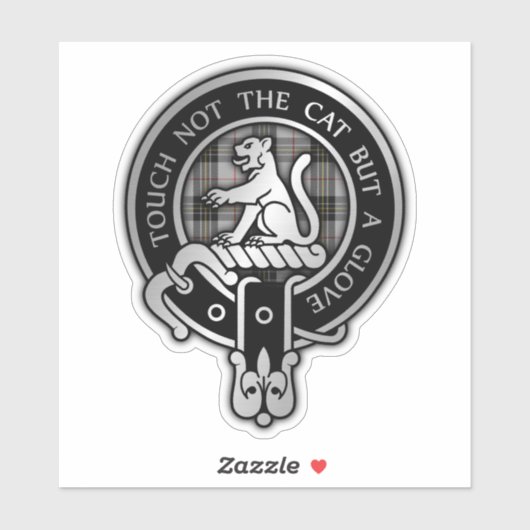 Clan MacPherson Crest & Tartan Sticker (Vel)