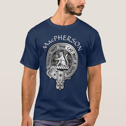 Clan MacPherson Crest & Tartan T-shirt (Voorkant)