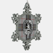 Clan MacPherson Crest & Tartan Tin Sneeuwvlok Ornament (Links)