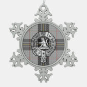 Clan MacPherson Crest & Tartan Tin Sneeuwvlok Ornament (Voorkant)