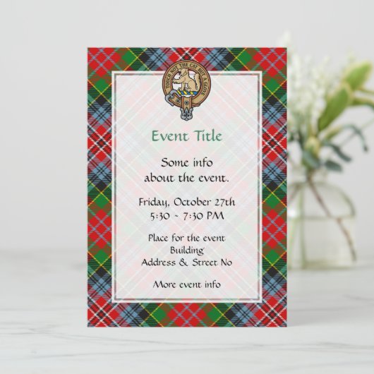Clan MacPherson Crest Uitnodiging (Staand voorkant)