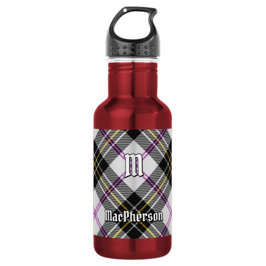 Clan MacPherson Dress Tartan Stalen Waterfles (Voorkant)