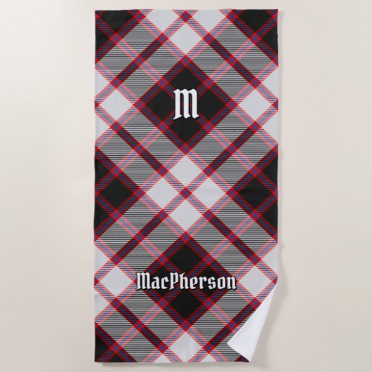 Clan MacPherson Jacht Tartan Beach Handdoek (Voorkant)