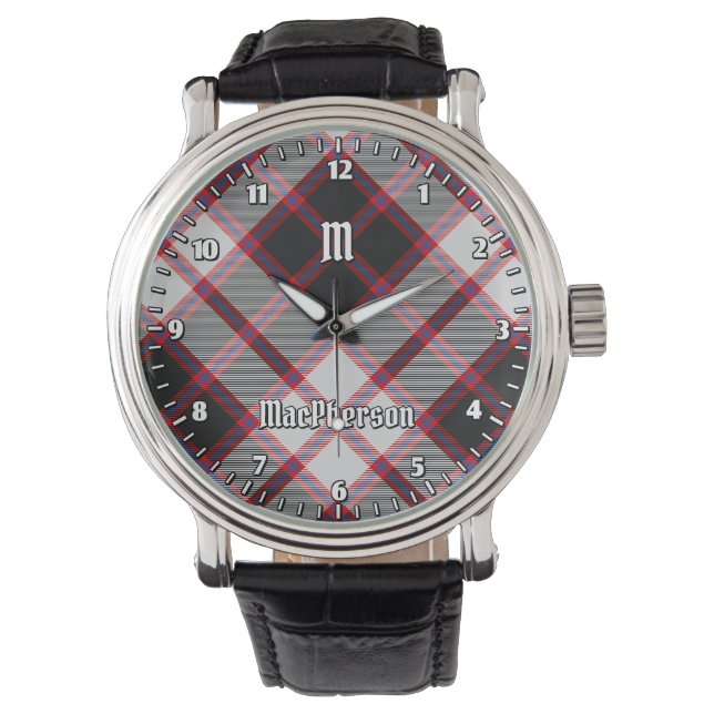 Clan MacPherson Jacht Tartan Horloge (Voorkant)