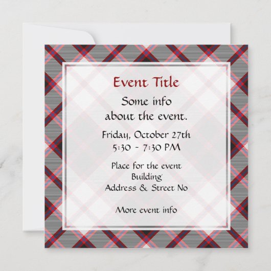 Clan MacPherson Jacht Tartan Kaart (Achterkant)