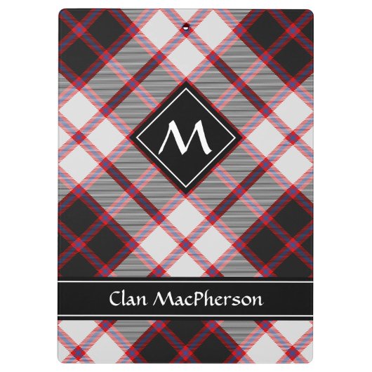 Clan MacPherson Jacht Tartan Klembord (Achterkant)