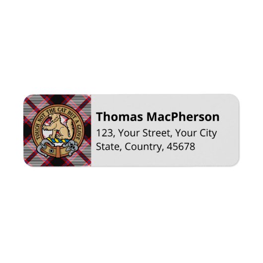 Clan MacPherson Jacht Tartan Label (Voorkant)