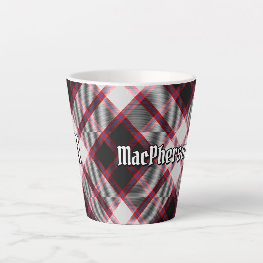 Clan MacPherson Jacht Tartan Latte Mok (Voorkant)