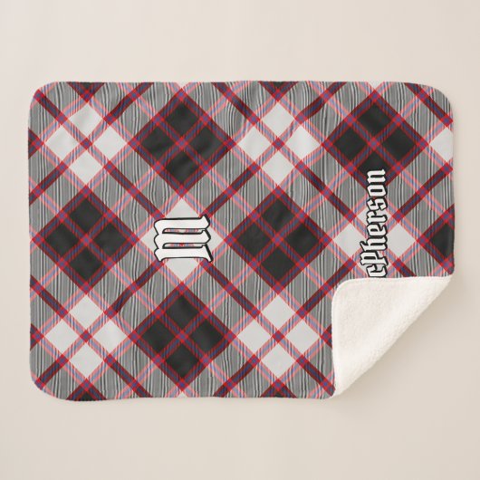 Clan MacPherson Jacht Tartan Sherpa Blanket Sherpa Deken (Voorkant (horizontaal))