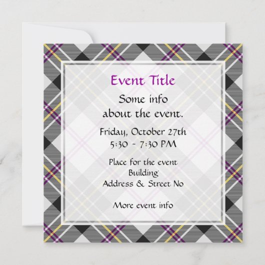 Clan MacPherson Jurk Tartan Kaart (Achterkant)