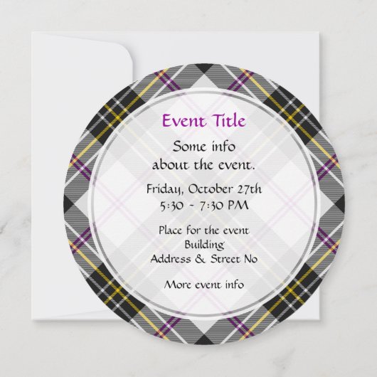 Clan MacPherson Jurk Tartan Uitnodiging (Achterkant)