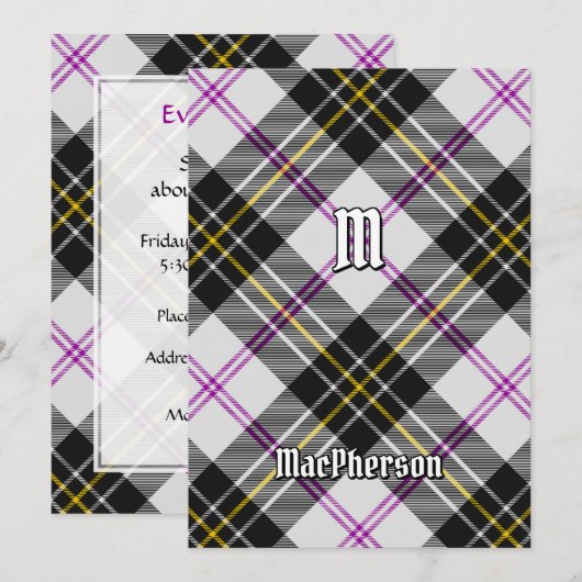 Clan MacPherson Jurk Tartan Uitnodiging (Voorkant / Achterkant)